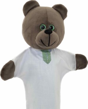 М'яка іграшка рукавичка ведмедик коричневий 33 см М062