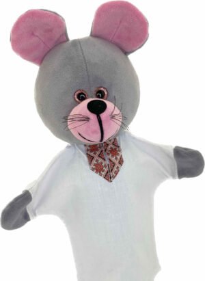 М'яка іграшка-рукавичка мишка різнокольоровий 33 см М065