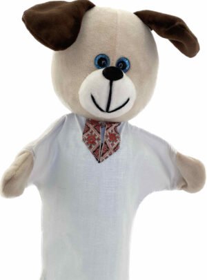 М'яка іграшка рукавички собачка бежевий 33 см М066