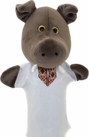 М'яка іграшка-рукавичка кабан коричневий 33 см М068