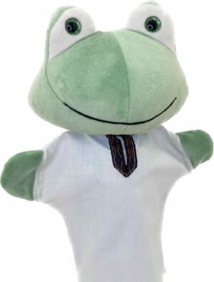 М'яка іграшка рукавичка жабка зелений 33 см М067