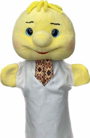 М'яка іграшка рукавичка колобок жовтий 33 см М072