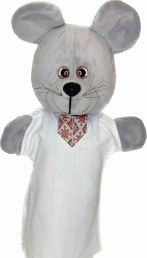 М'яка іграшка-рукавичка мишка сірий 33 см М065