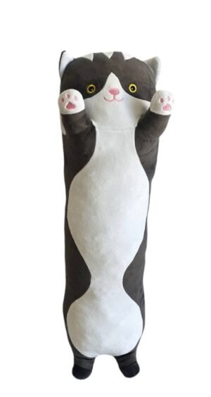 М'яка іграшка подушка обнімашка кіт Батон темно сірий 140 см М114/5