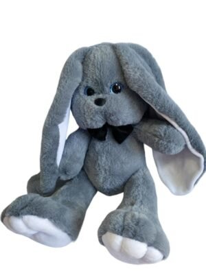 М'яка іграшка зайчик Лакі сірий 33 см М112/0
