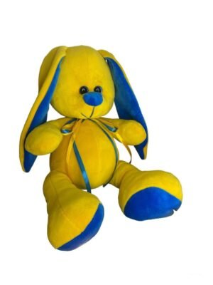 М'яка іграшка зайчик Діксі жовто-синій 33 см М001/0