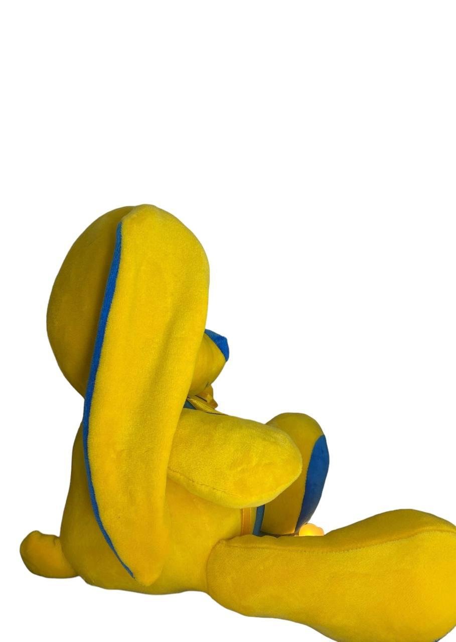 М'яка іграшка зайчик Діксі жовто-синій 45 см М001/1 - Зображення 3