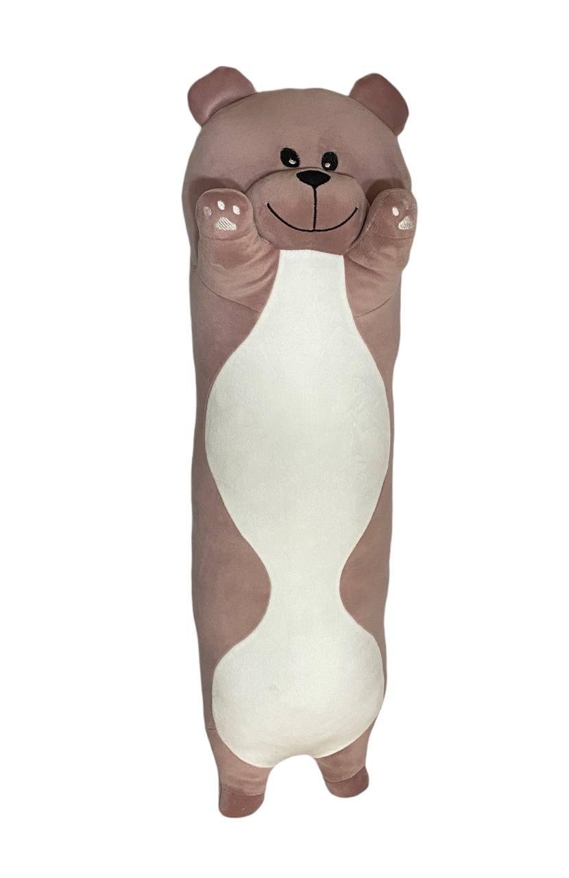 М'яка іграшка подушка обнімашка ведмедик Батон пудровий 140 см М118/5