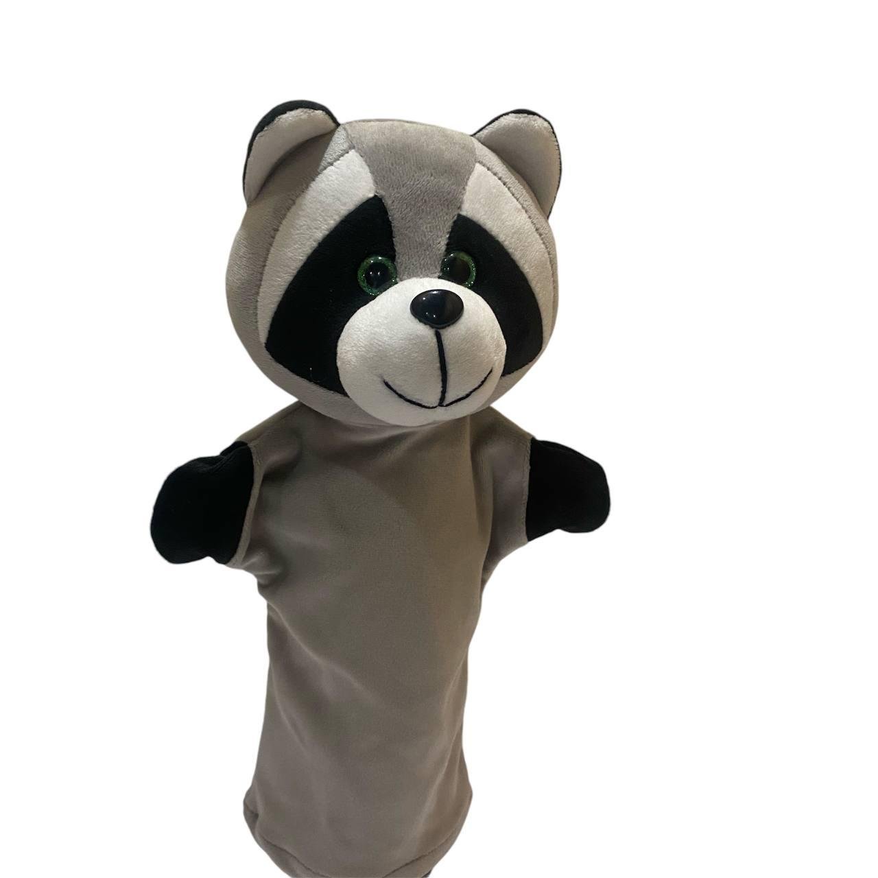 М'яка іграшка рукавичка єнот сірий 33 см М171