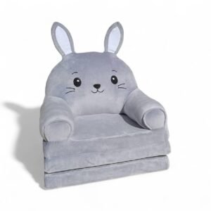 Дитяче м'яке крісло-ліжко трансформер зайчик сірий 120 см М200/3