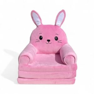 Дитяче м'яке крісло-ліжко трансформер зайчик рожевий 120 см М200/3
