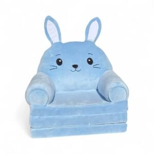 Дитяче м'яке крісло-ліжко трансформер зайчик блакитний 120 см М200/3
