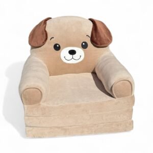 Дитяче м'яке крісло-ліжко трансформер собачка бежевий 120 см М202/3