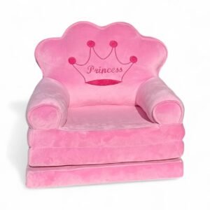Дитяче м'яке крісло-ліжко трансформер принцеса рожеве120 см М203/3