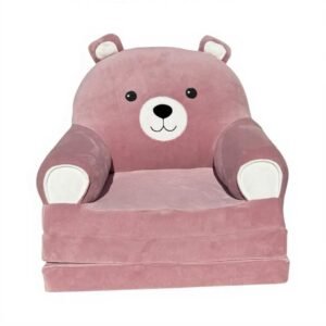 Дитяче м'яке крісло-ліжко трансформер ведмедик пудрвий 120 см М205/3