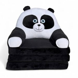Дитяче м'яке крісло-ліжко трансформер панда чорний 120 см М206/3