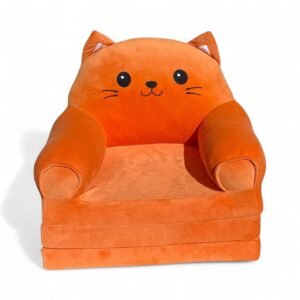 Дитяче м'яке крісло-ліжко трансформер котик рудий 120 см М209/3