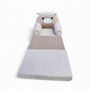 Дитяче м'яке крісло-ліжко трансформер теля бежеве 120 см М210/3