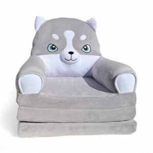 Дитяче м'яке крісло-ліжко трансформер хаскі сіре 120 см М213/3